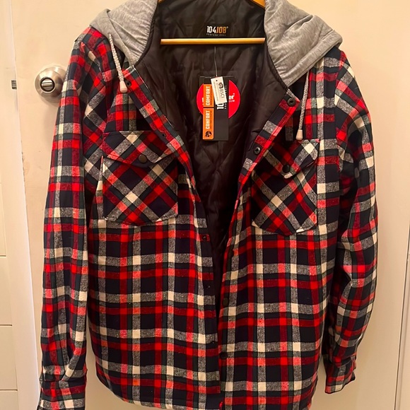 NWT | JR Sizes here Hooded Red Plaid Insulated Jacket | 10•4 Job Professional - Picture 1 of 6